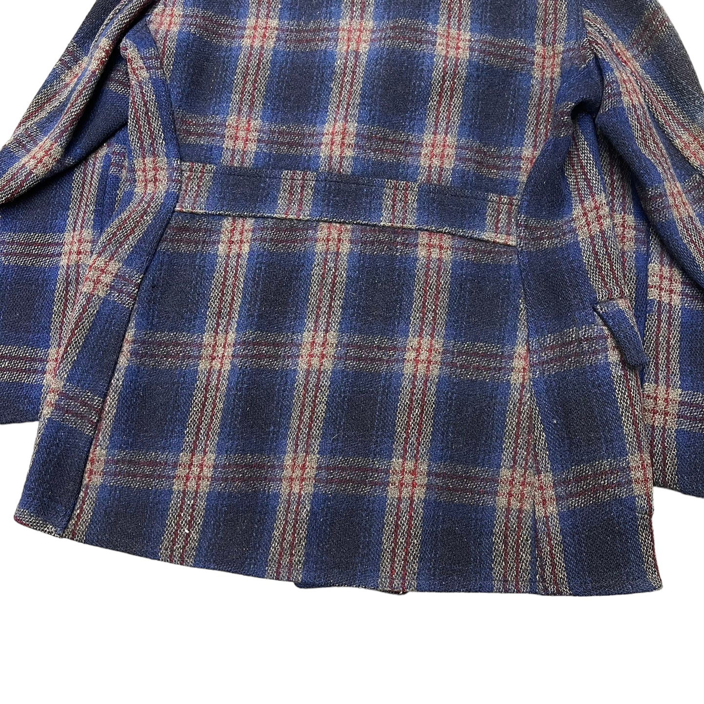 1930s-1940s Sears plaid belt back DB coat (L)