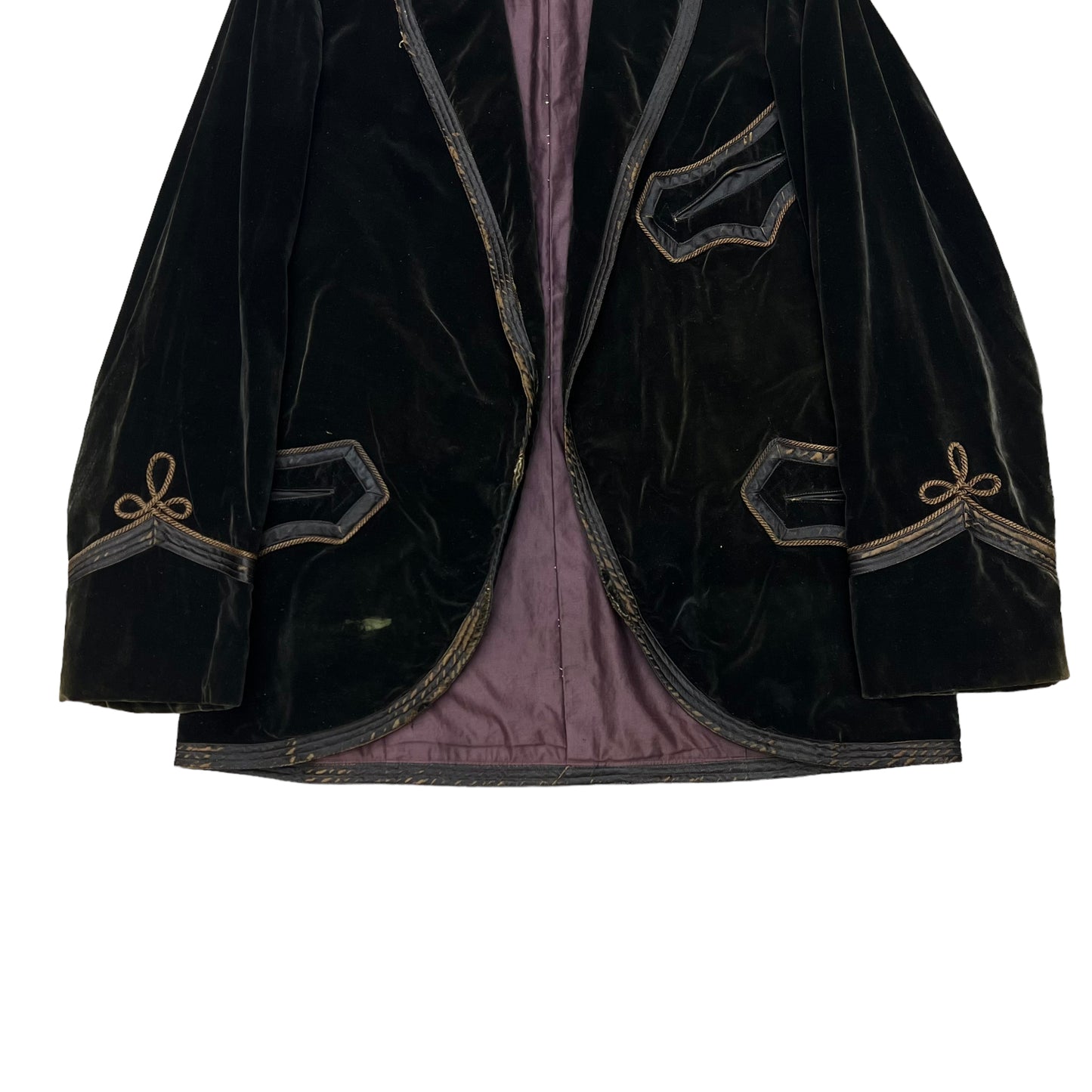 1900s-1910s Black velvet smoking jacket (M)