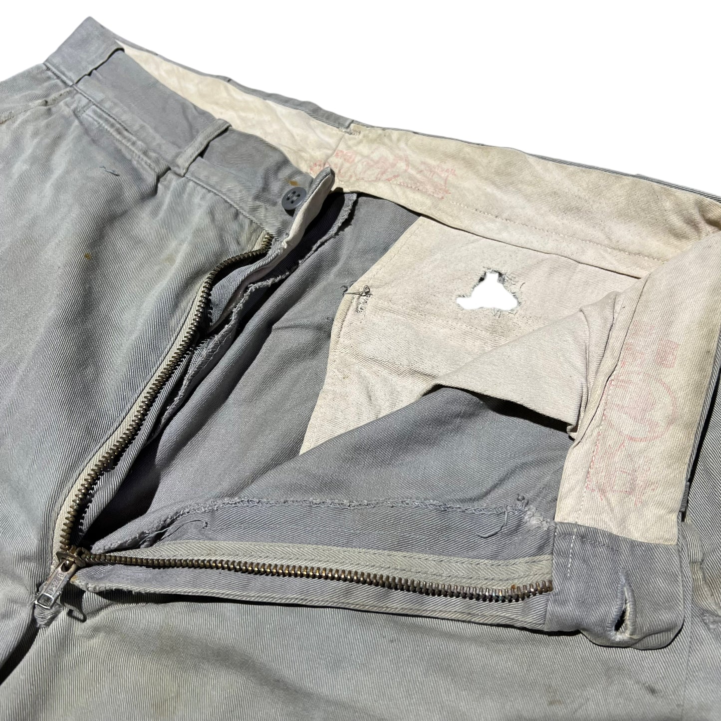 1950s Red Camel gray chino work pants (31w)