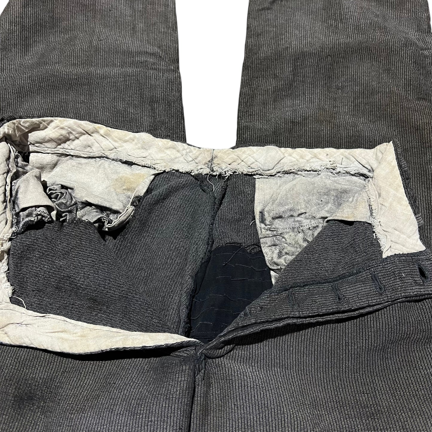 1940s As-is Stifel Ironclad moleskin salt and pepper work pants (30w)