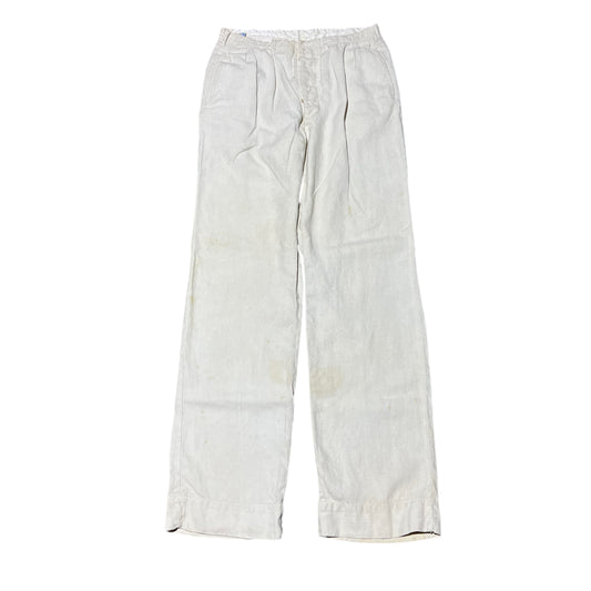 1930s Happy Man white linen pleated pants (29w)