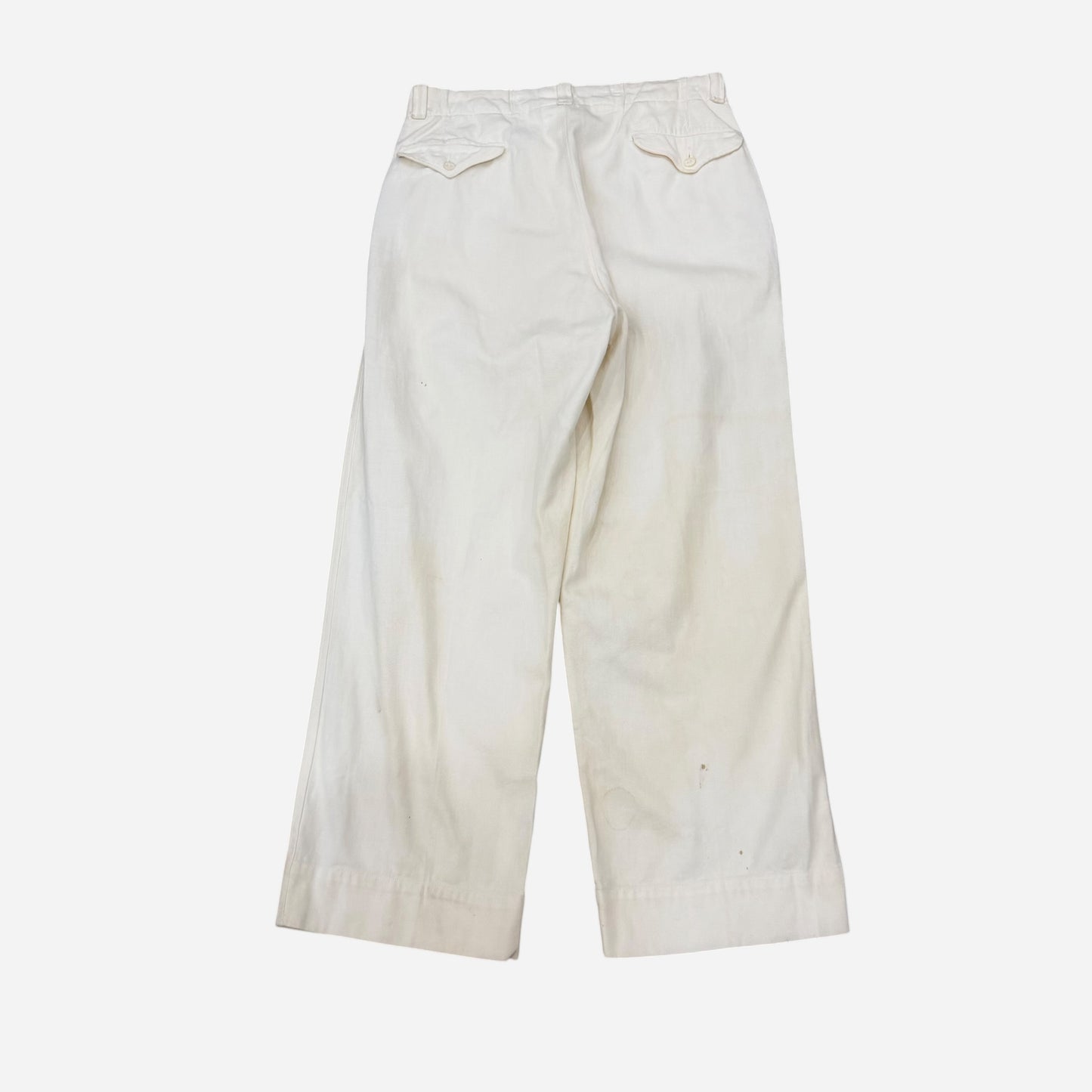 1940s US Navy white cotton double button pants (32w)