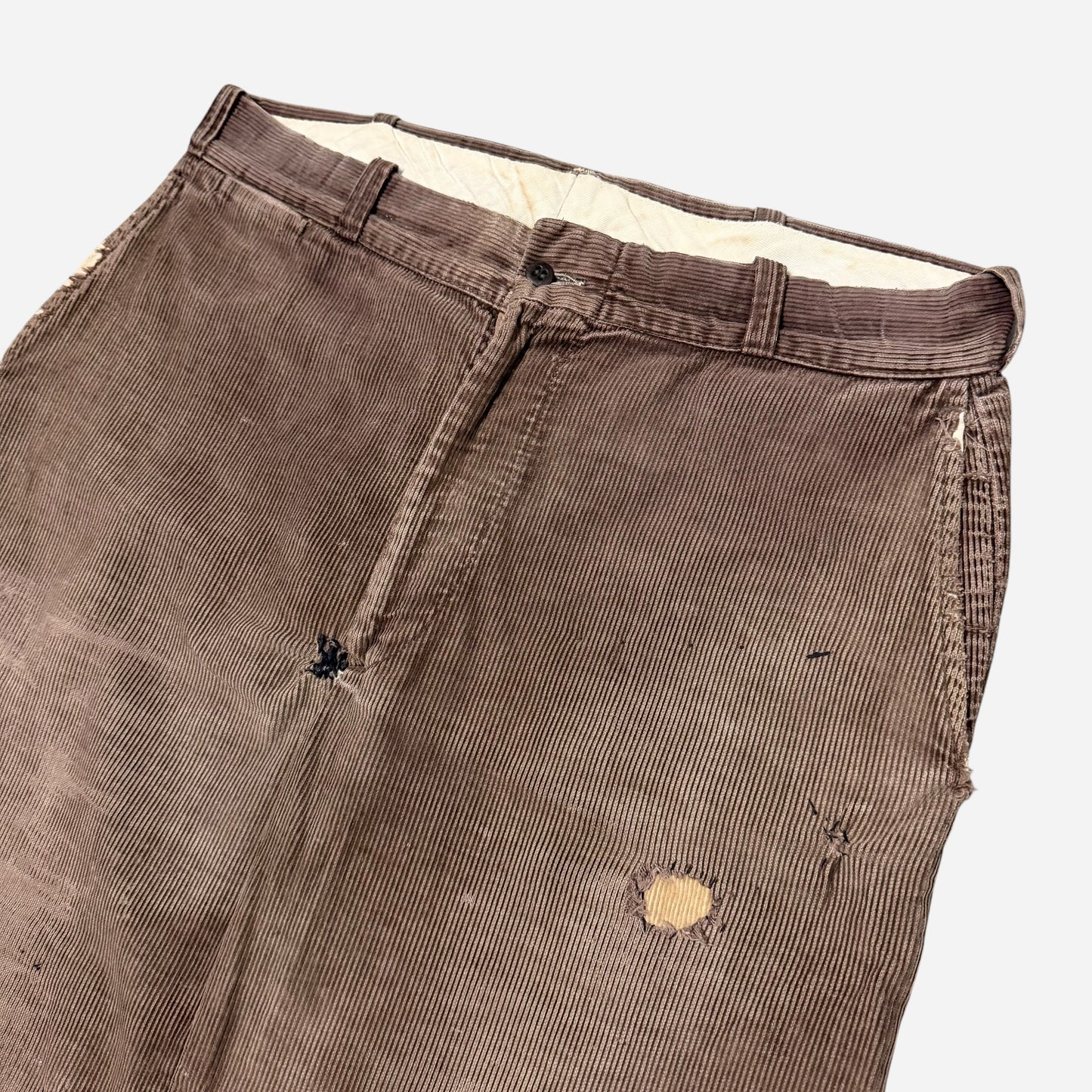 1950s Brown repaired corduroy pants (34w)