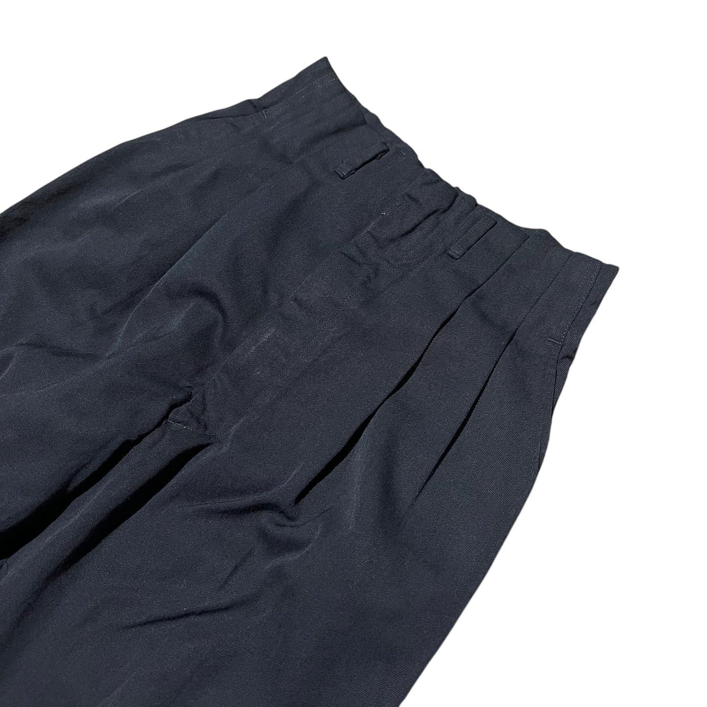 1950s Black gabardine pleated pants (26w)