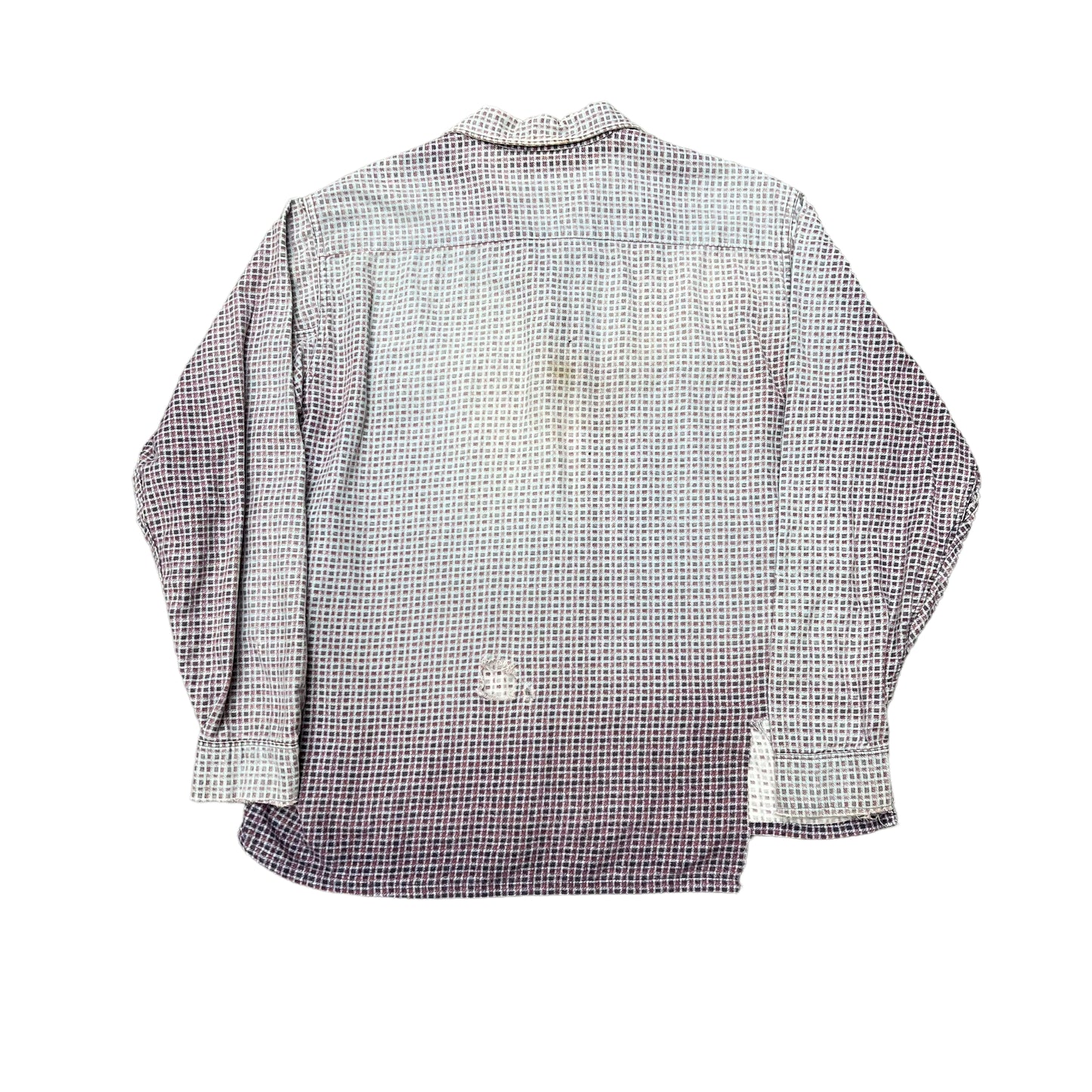 1950s Purple plaid sun faded cotton shirt flannel (M)