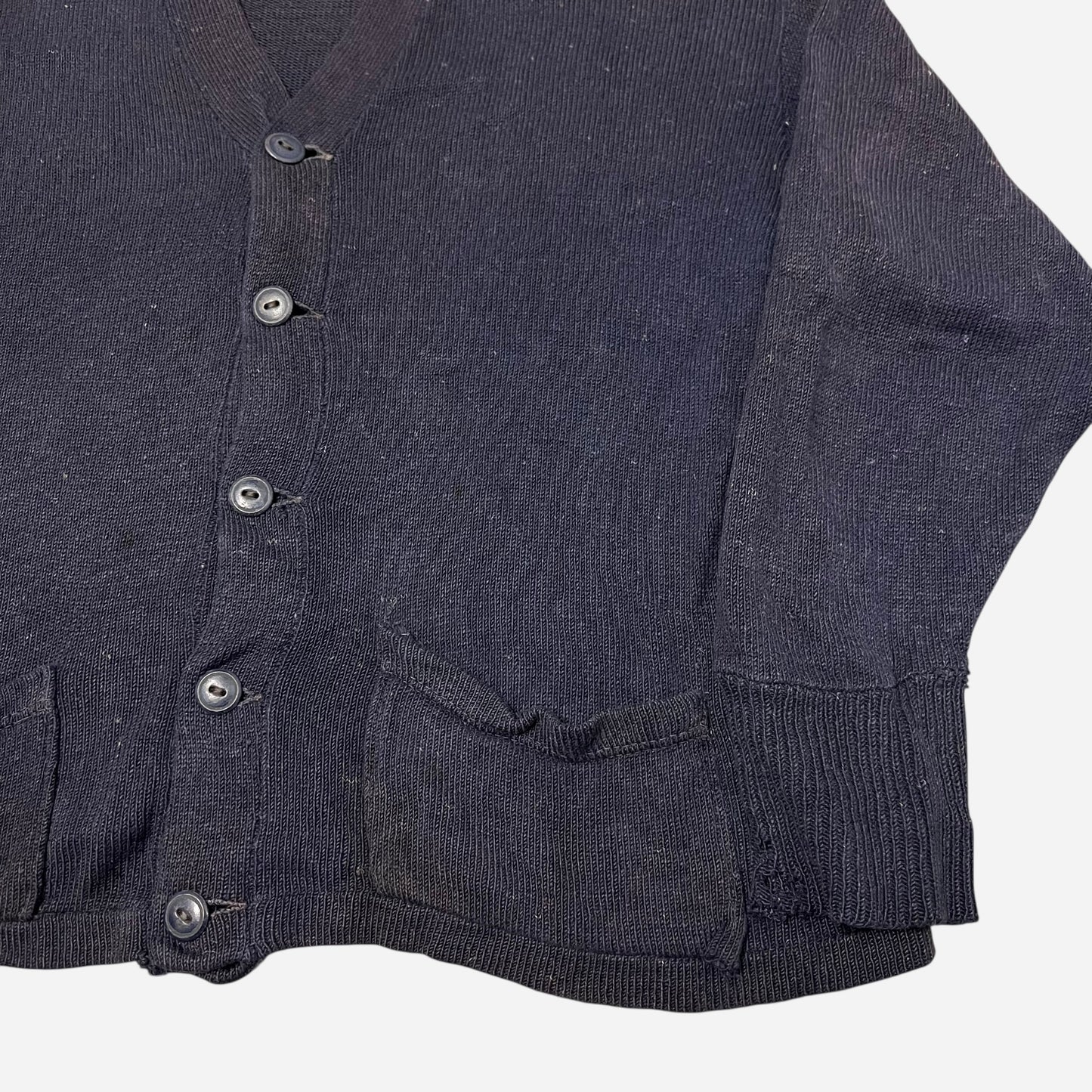1930s Dark navy cotton cardigan (L)