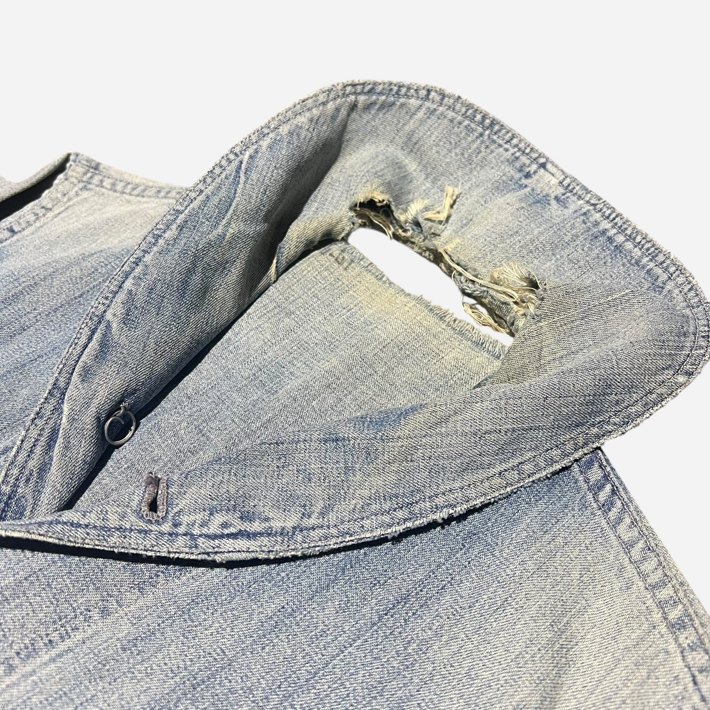 1940s WWII USN Shawl collar denim shirt jacket stenciled (S/M)