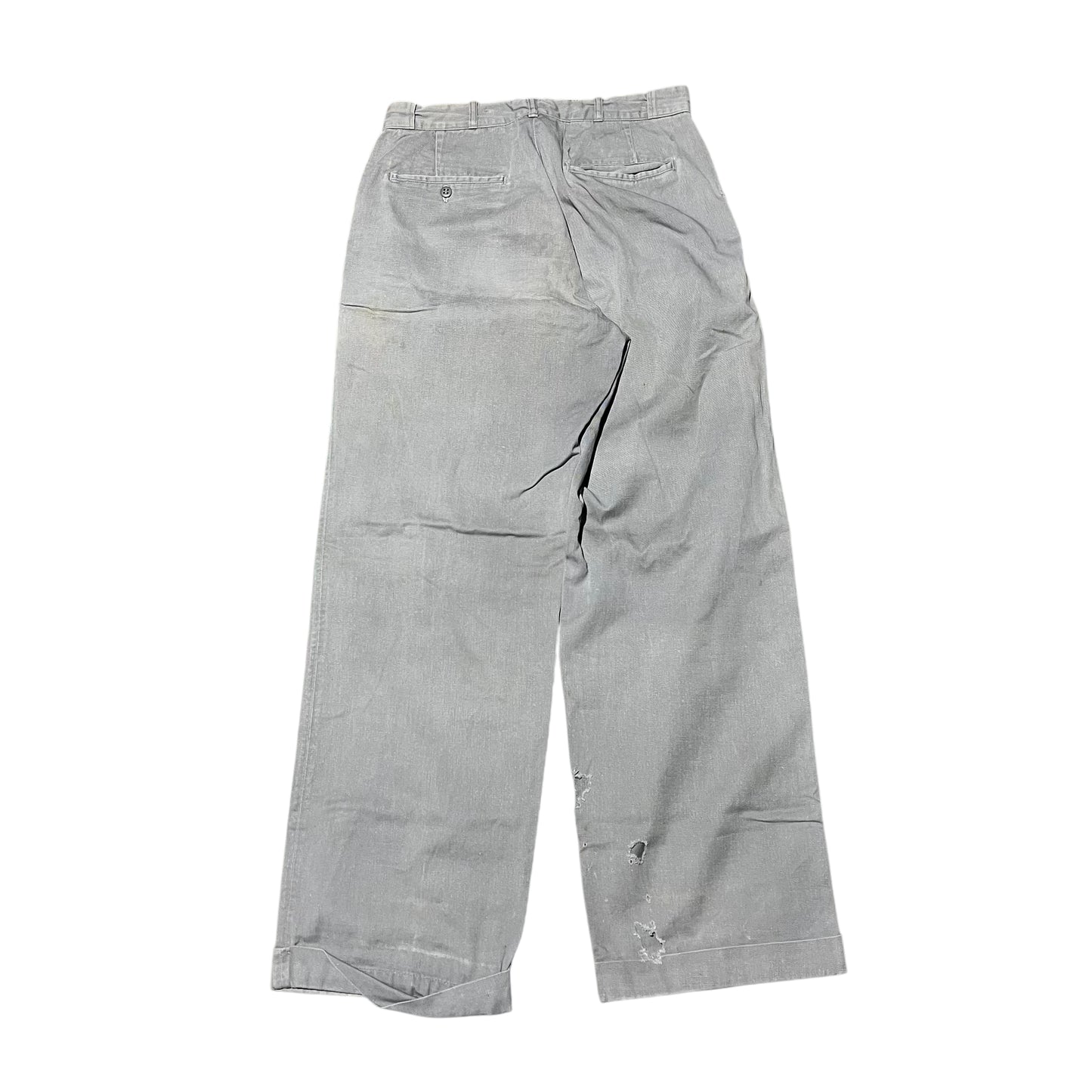 1950s Gray sail cloth chino work pants (30w)