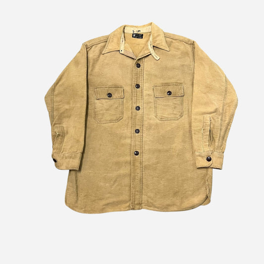 1930s Heavy cotton flannel chinstrap shirt (L)