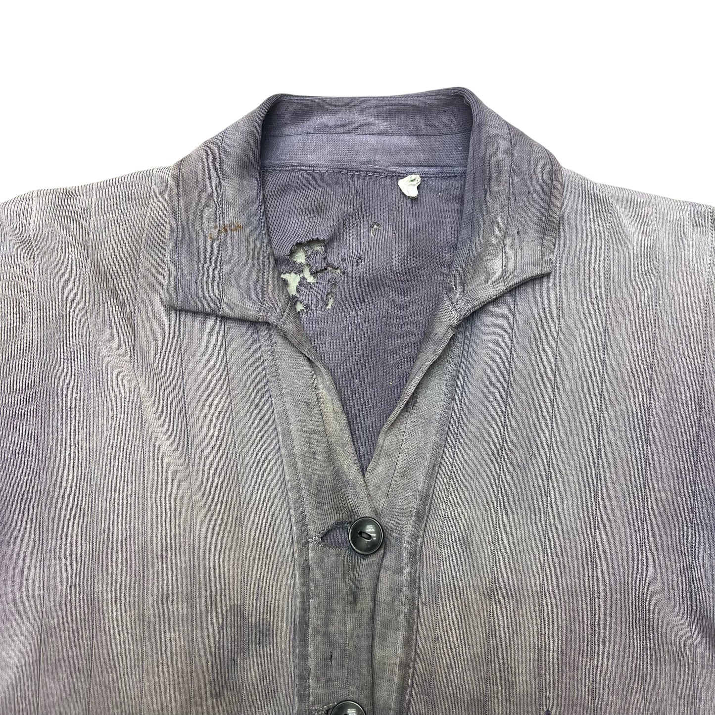 1940s Sun faded & distressed purple cotton cardigan (S/M)