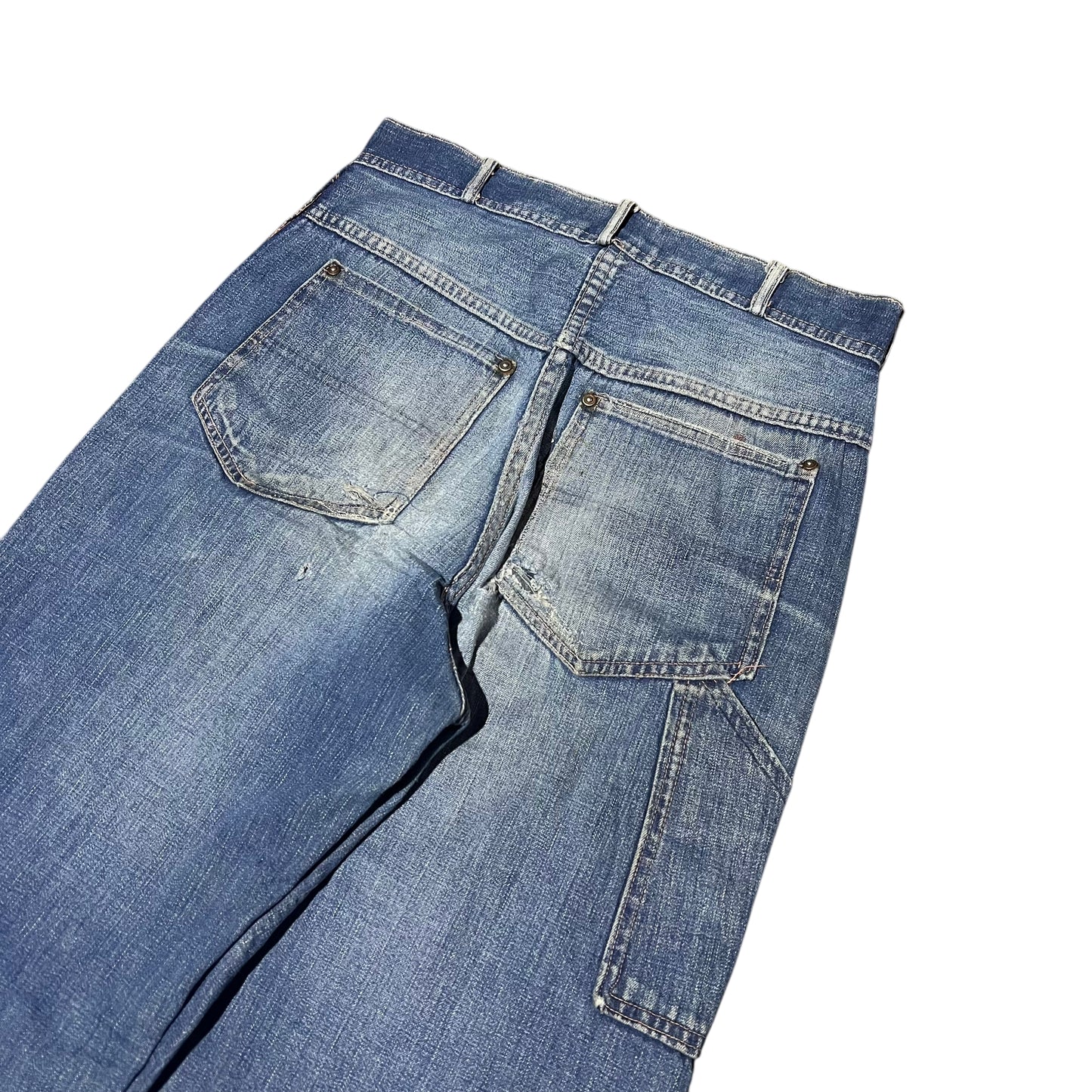 1940s Model crotch rivet donut button fly denim jeans (29w)