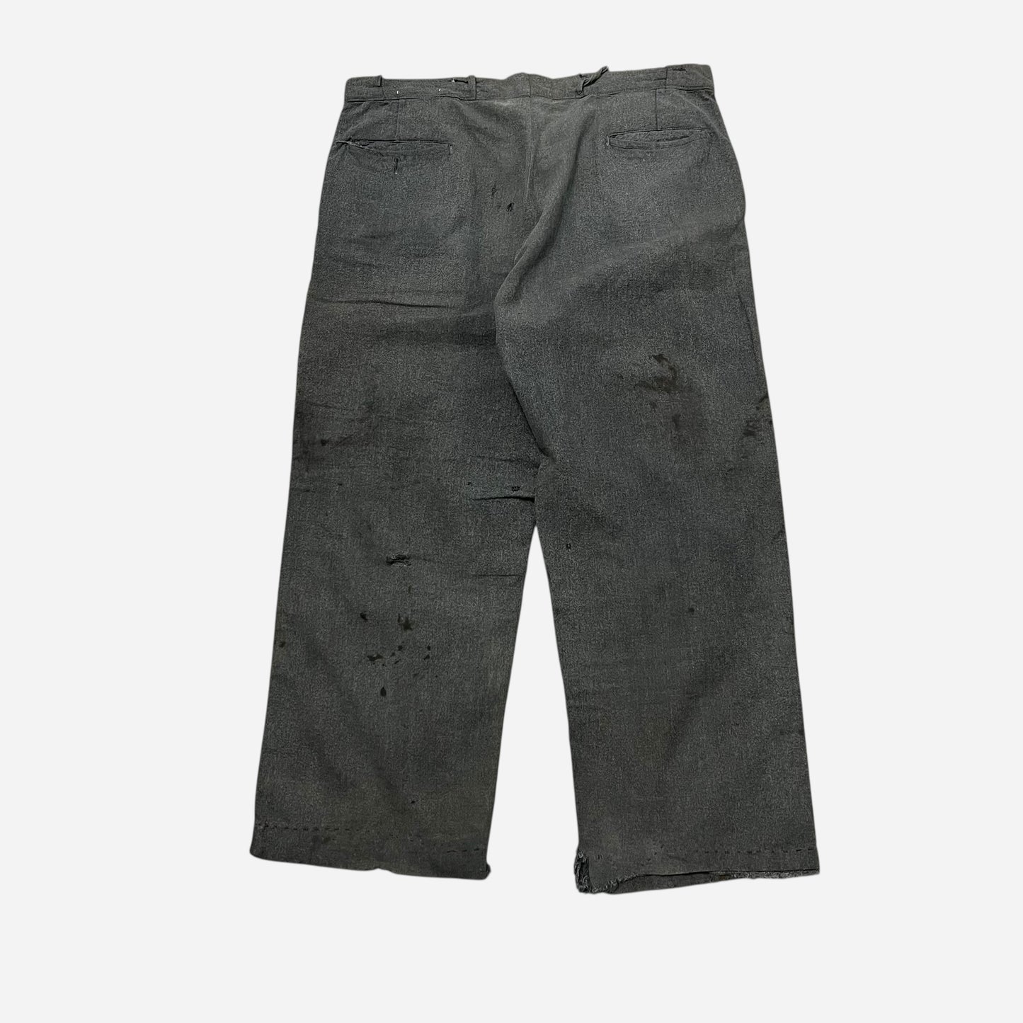 1950s Heavily repaired salt & pepper pants (37w)