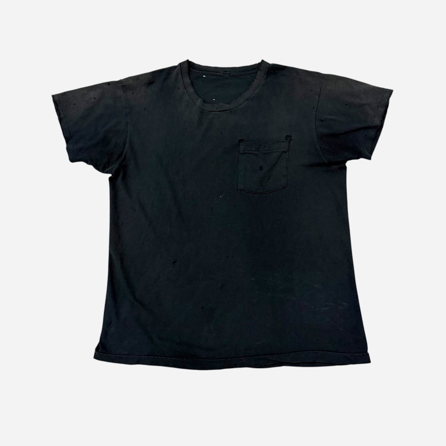 1970s Black sun faded pocket t shirt (XL)