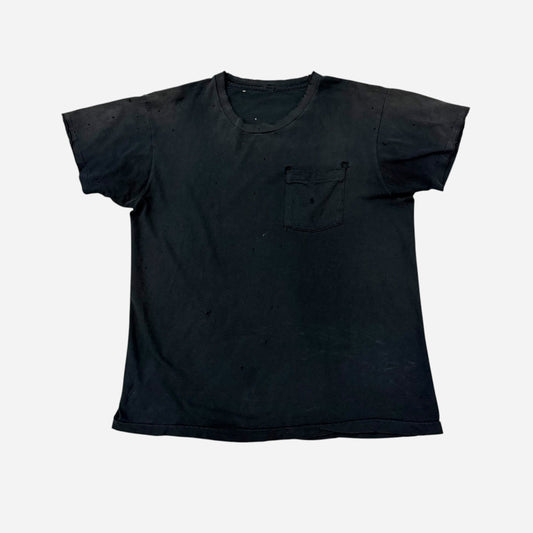 1970s Black sun faded pocket t shirt (XL)