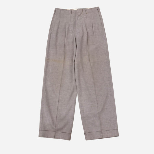 1950s Campus light pinkish flecked pattern cotton pleated pants (30w)