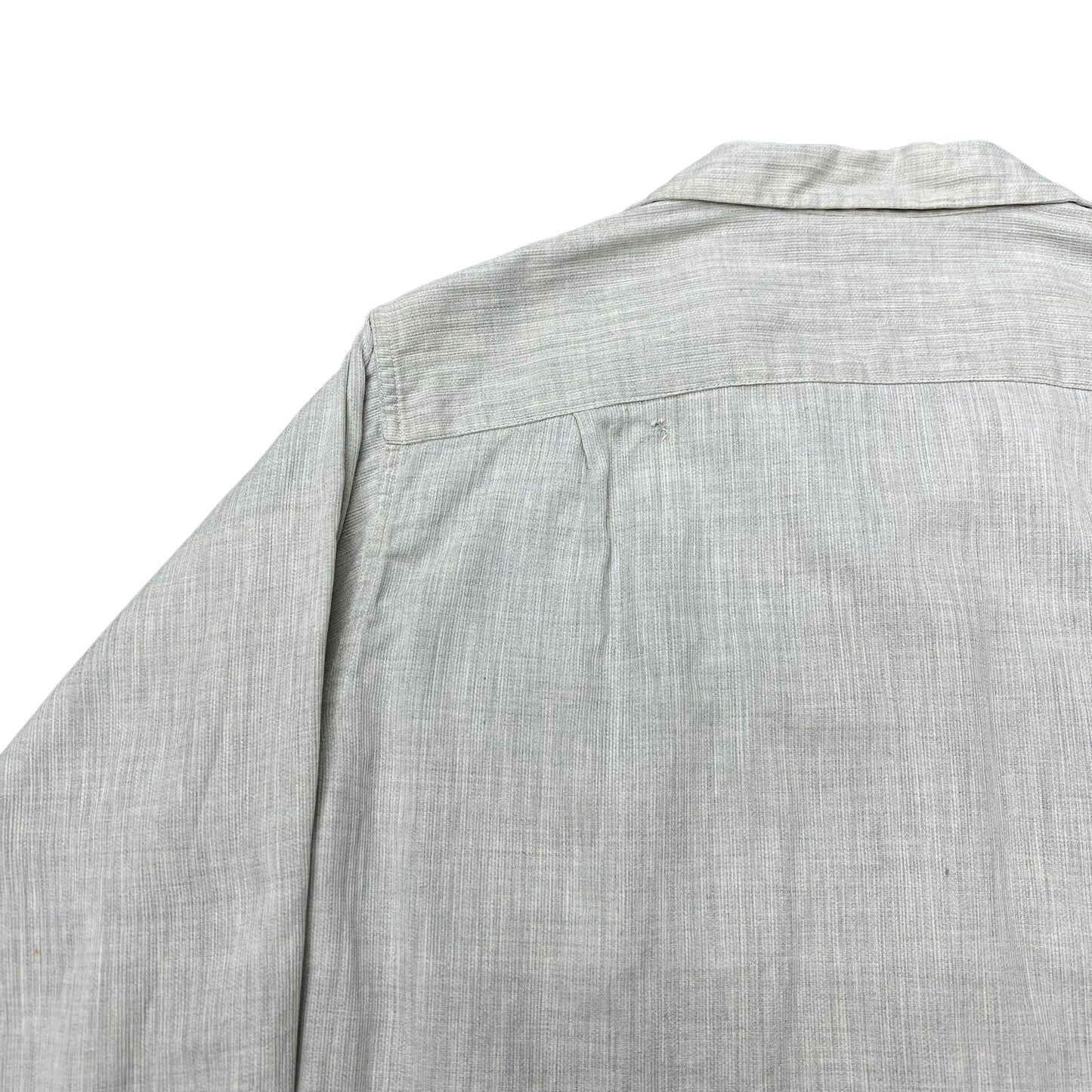 1950s Grey cotton pattern loop collar shirt (M)