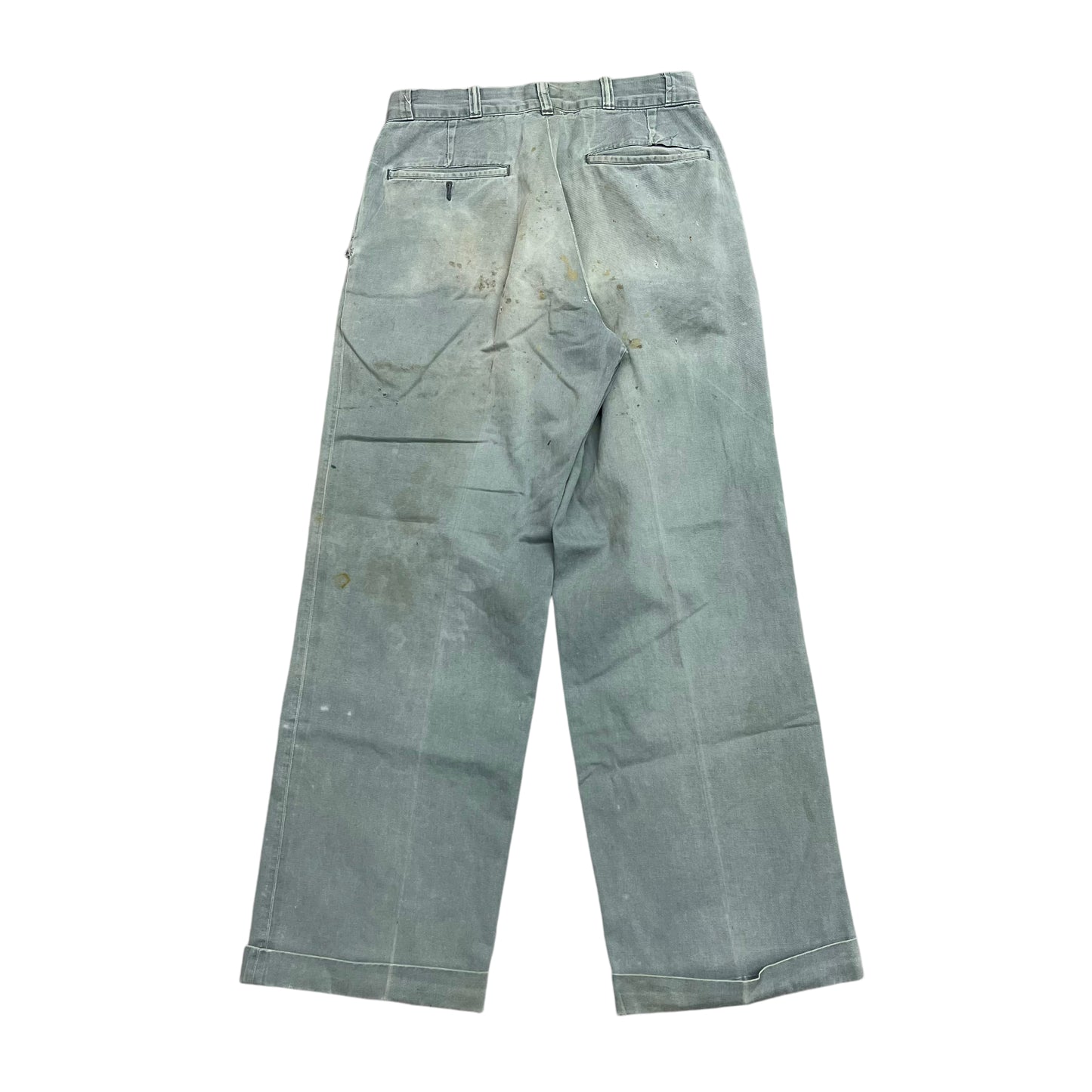 1950s Green sail cloth chino work pants (29w)