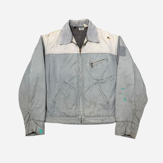 1950s Key brand gray cotton belt back work jacket (M/L)