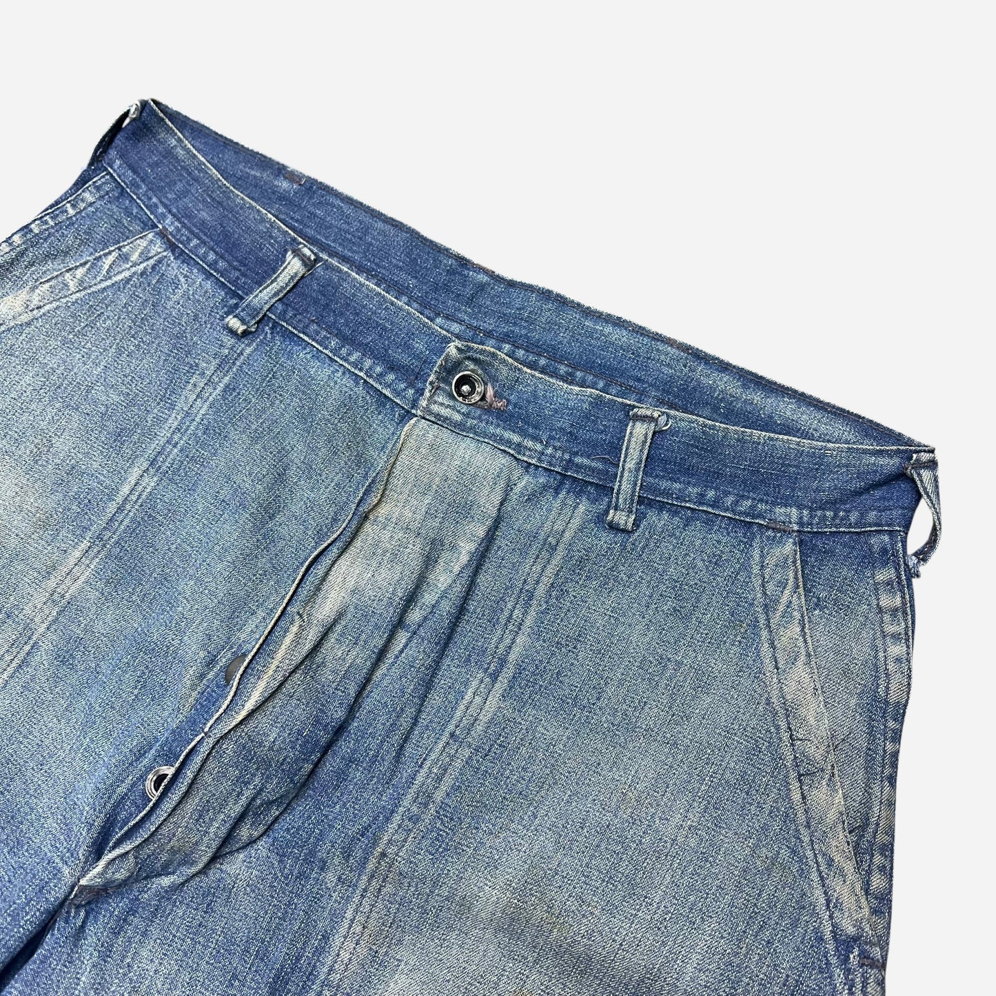1940s WWII USN cut off fatigue pocket denim shorts (31w)