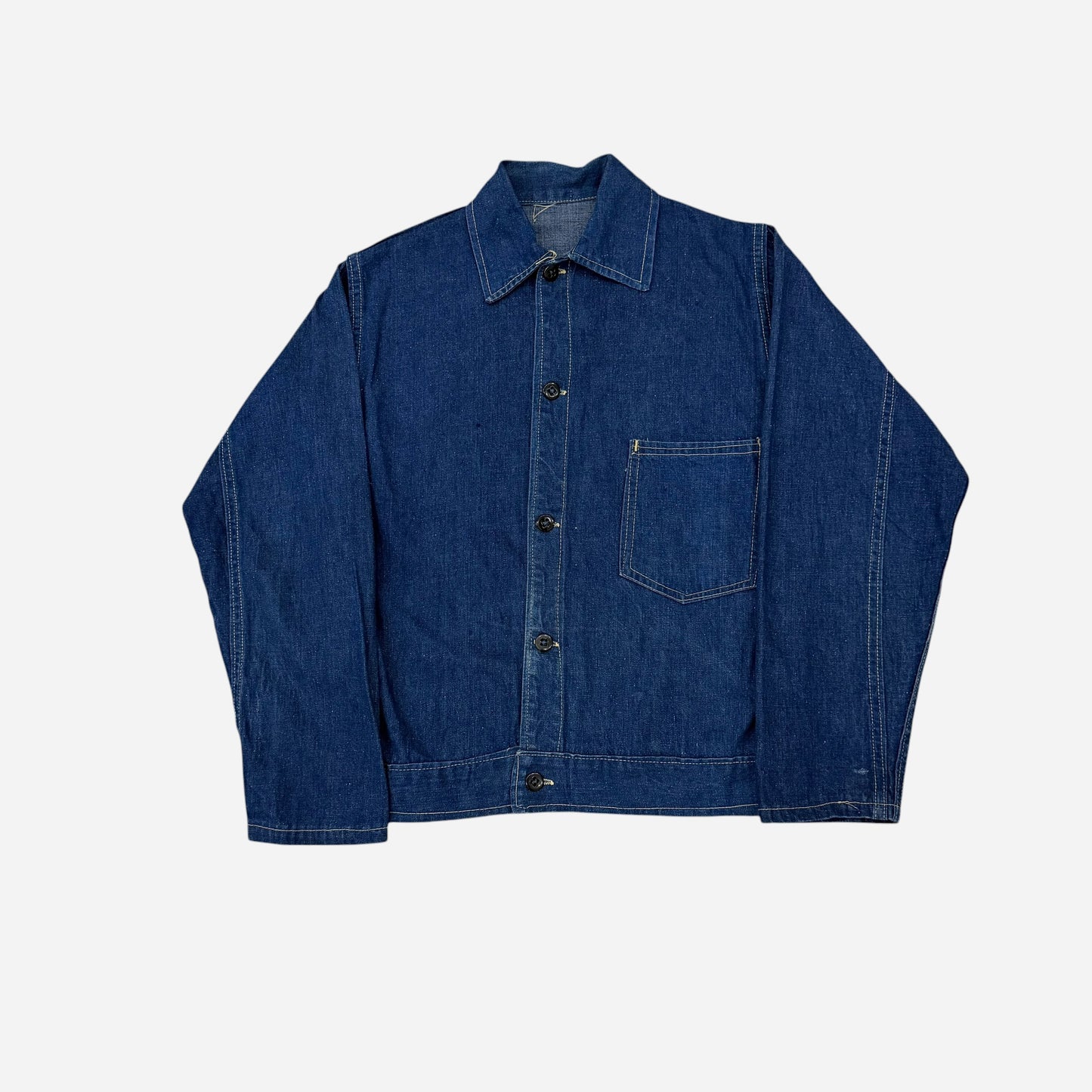 1940s USN W.A.V.E.S single pocket denim work jacket + sweatshirt (S/M)