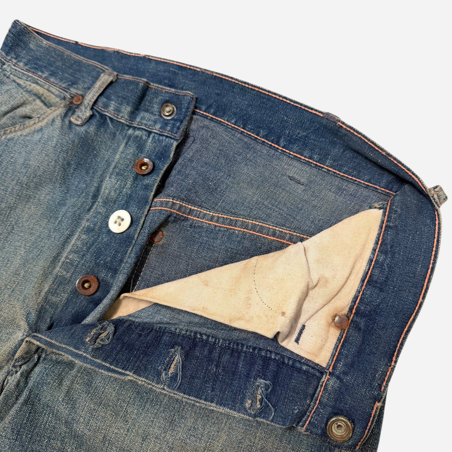 1930s 1940s Donut button fly jeans (28w)