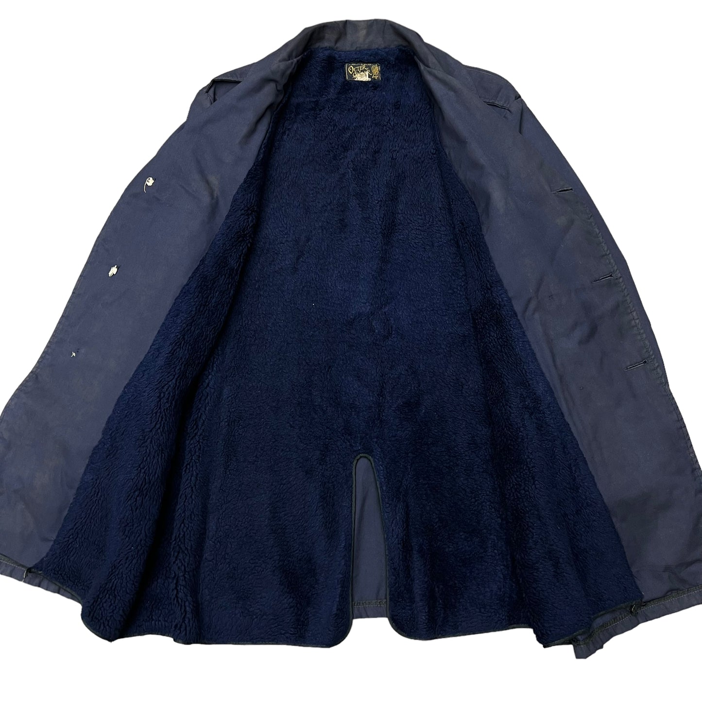 1930s “Outer wear” Navy blue overcoat (L)