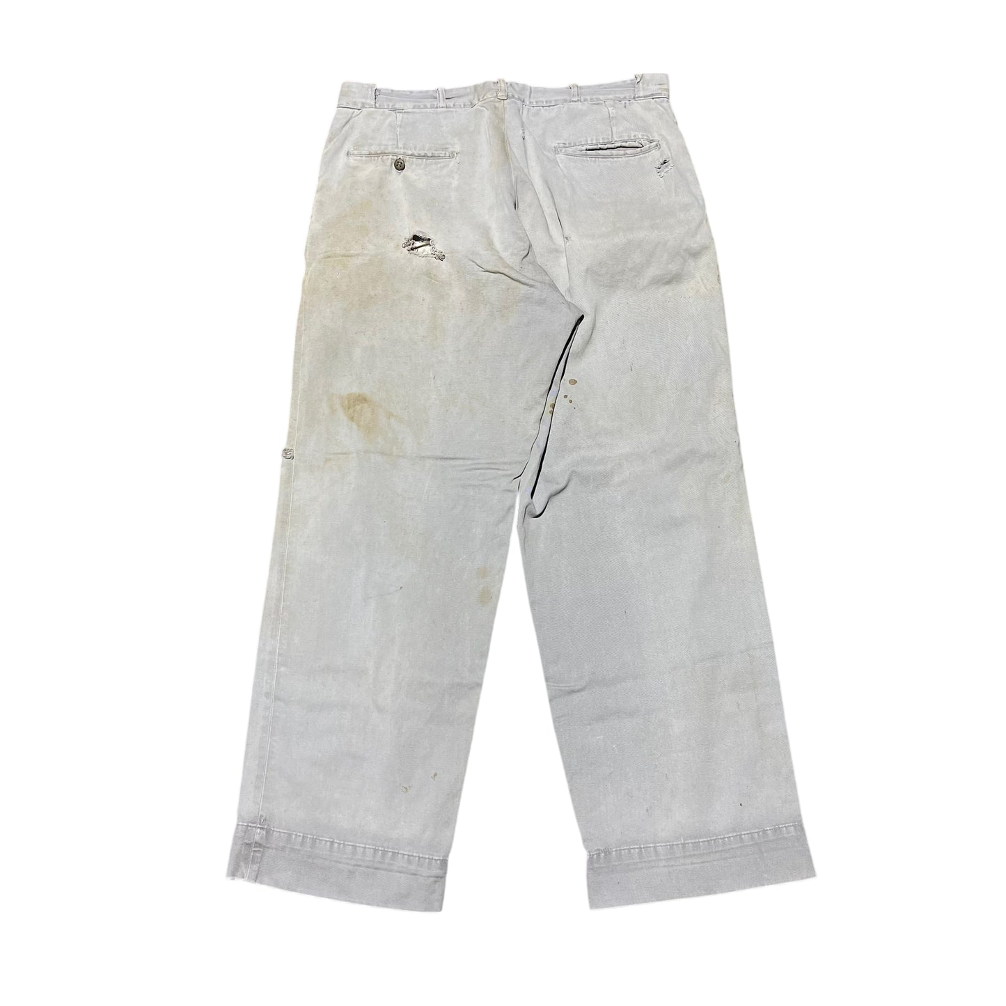 1950s Gray sail cloth chino work pants (34w)