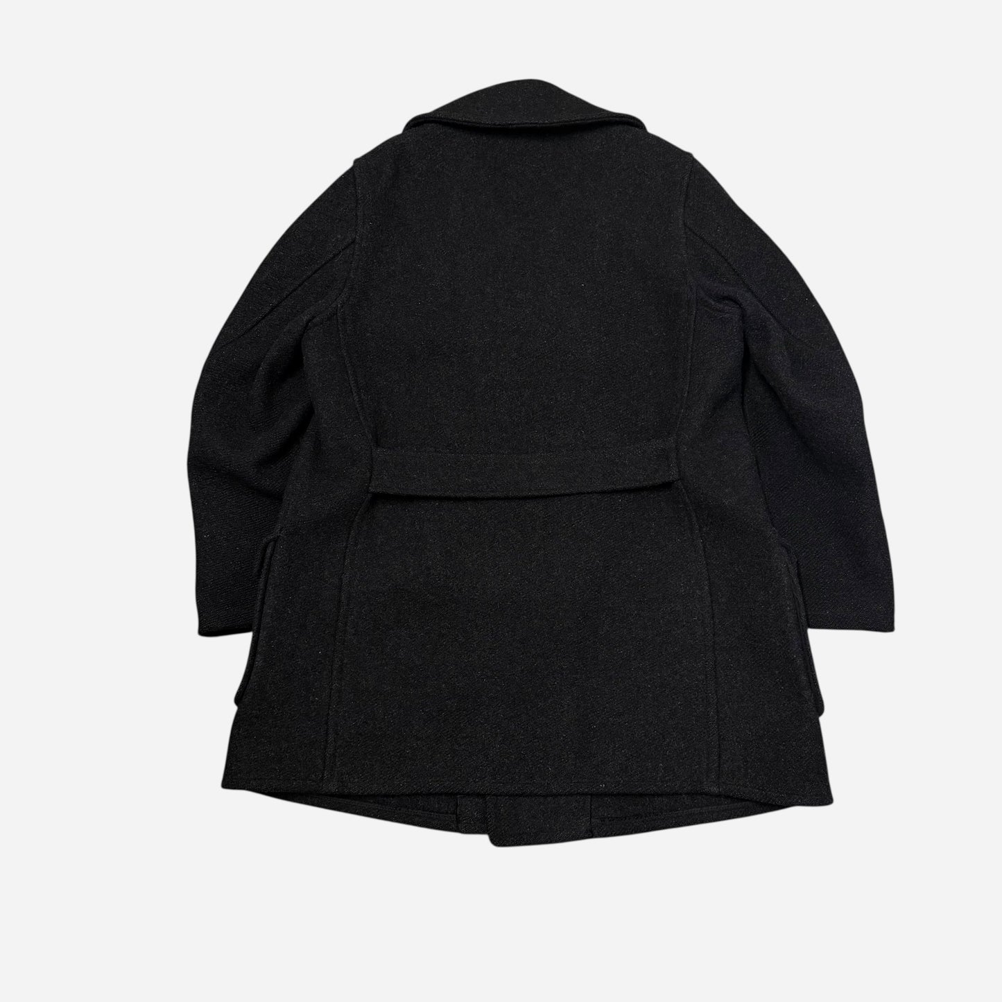 1930s Field & Stream black wool double breasted mackinaw coat (L/XL)