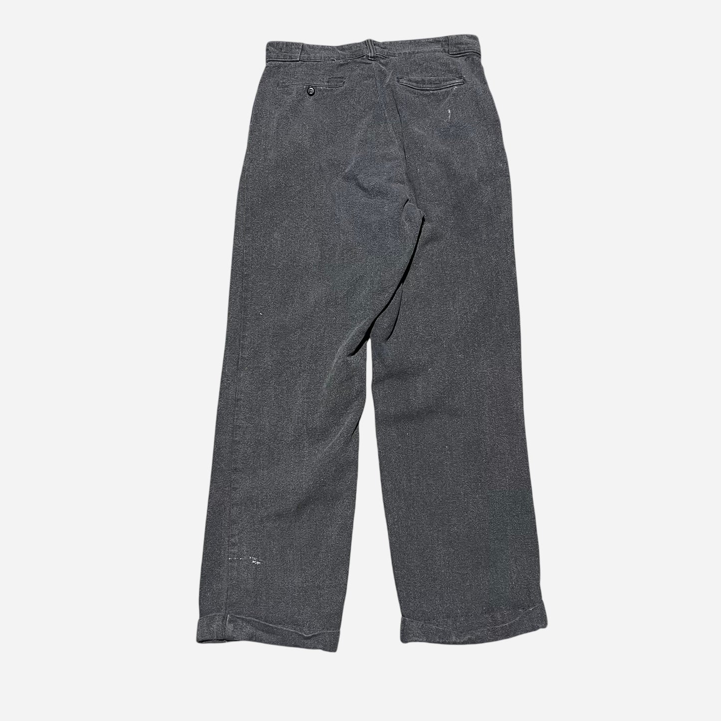 1960s Sail cloth salt and pepper cotton work pants (31w)