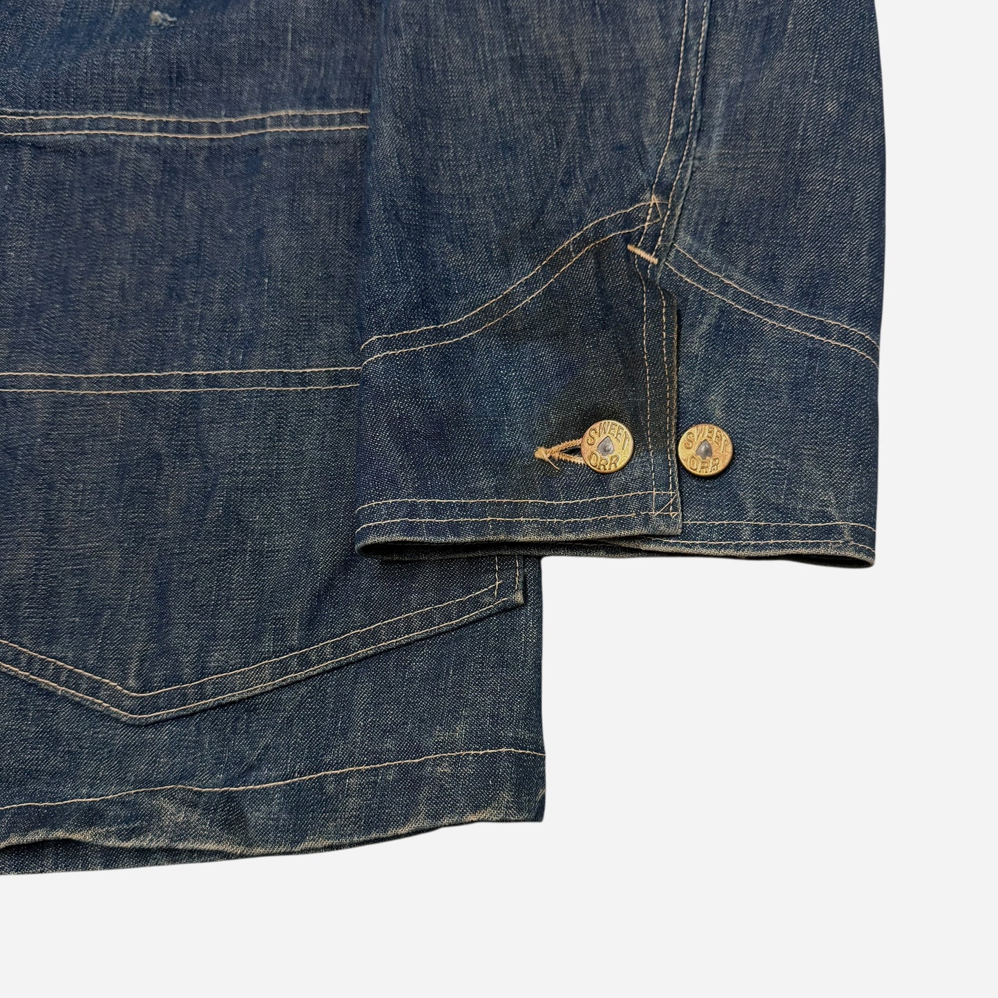 1940s Sweet Orr wobble button ace of spade denim chore jacket (XL)