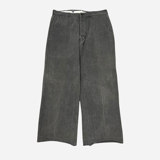 1940s Gray striped heavy cotton button fly work pants (34w)
