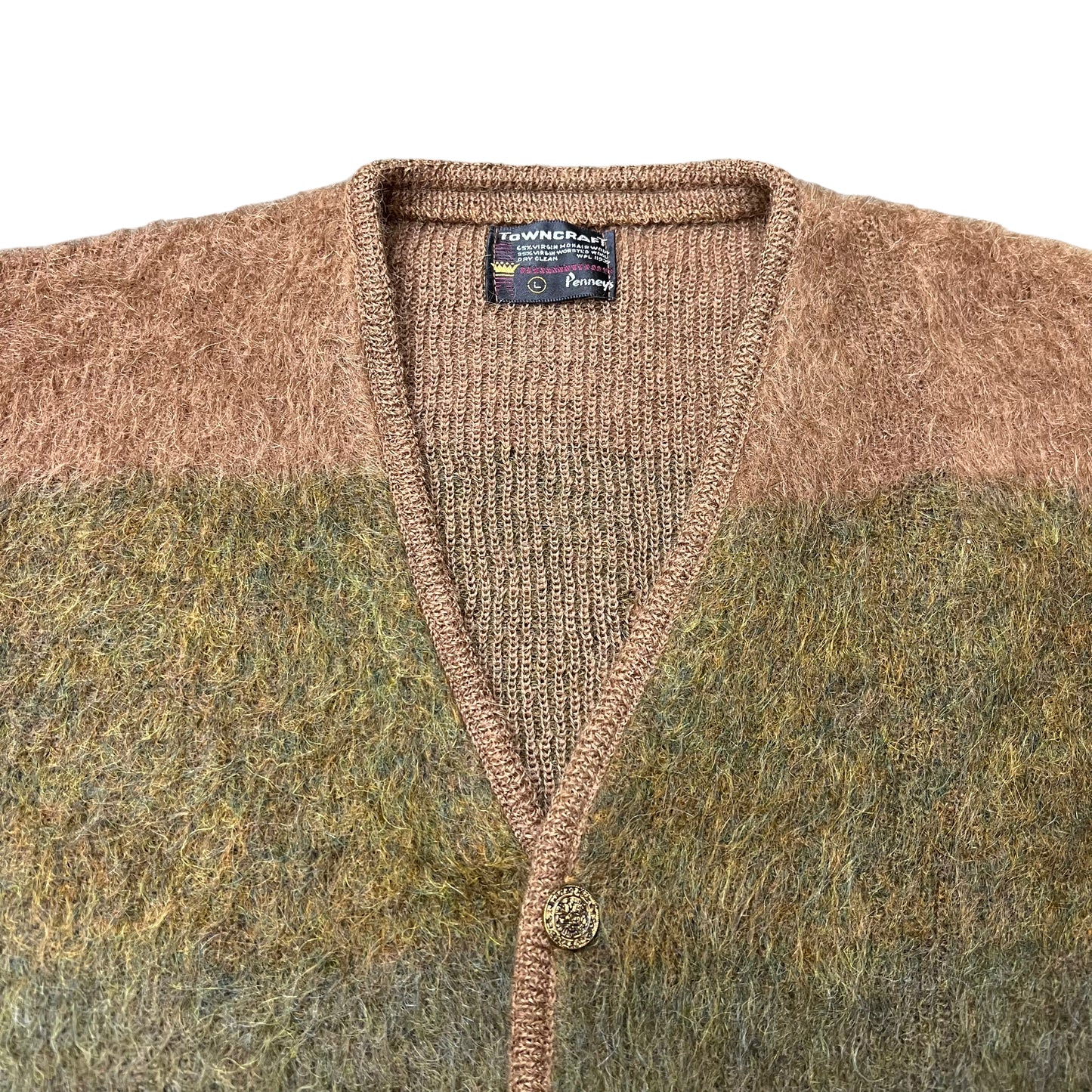 1960s Penneys earth toned mohair cardigan (L)