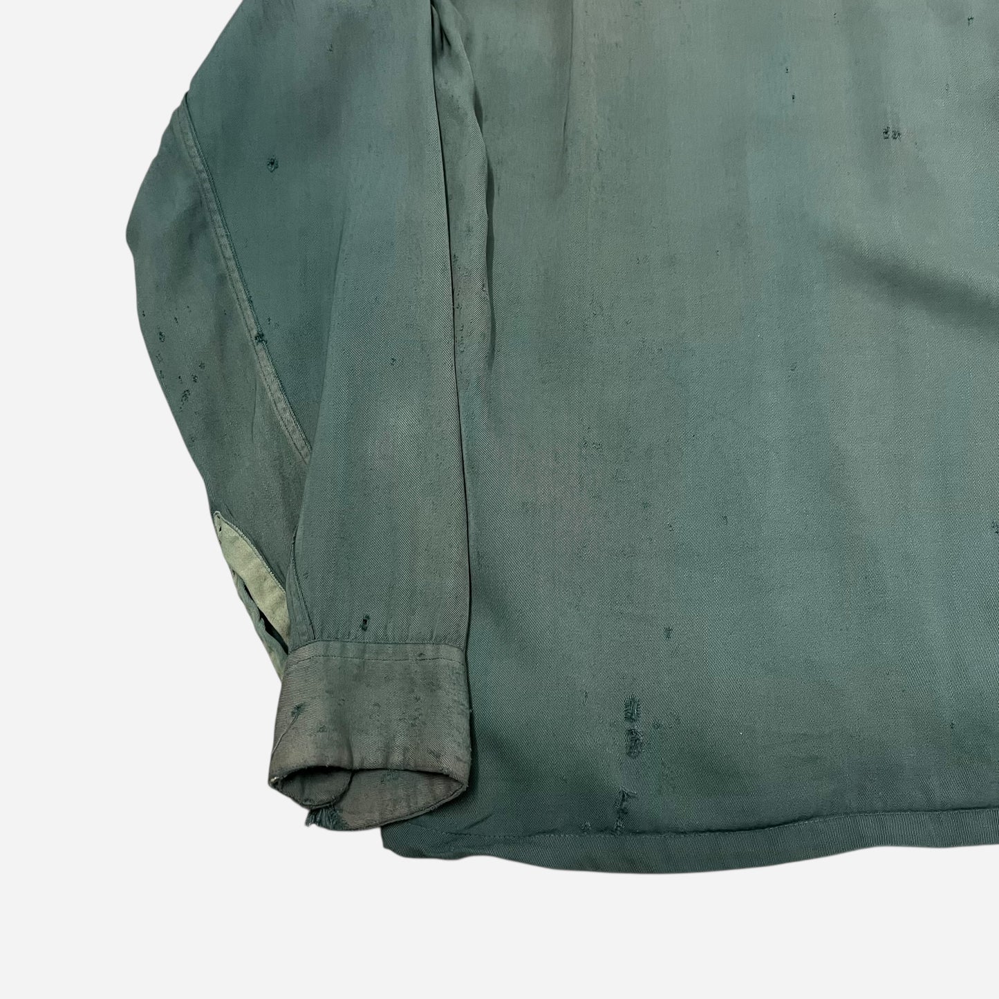 1950s Penneys Towncraft green rayon flap pocket loop collar shirt (M)