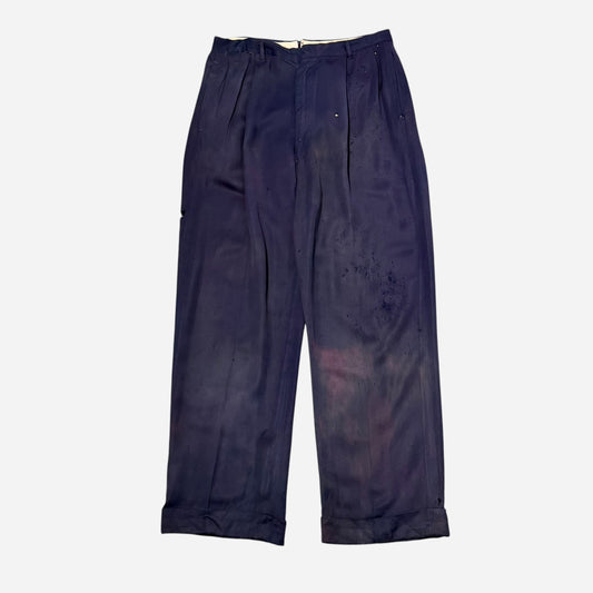 1950s Purple rayon pleated pants (31w)