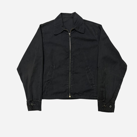 1950s Black cotton light weight boxy jacket (S/M)