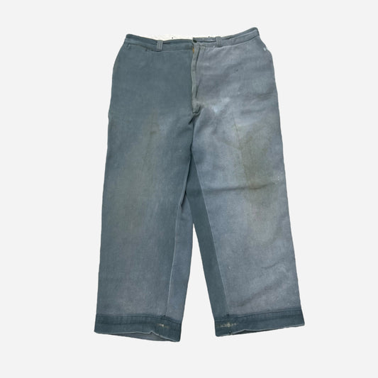 1950s Sail cloth green two fabric whipcord work pants (35w)