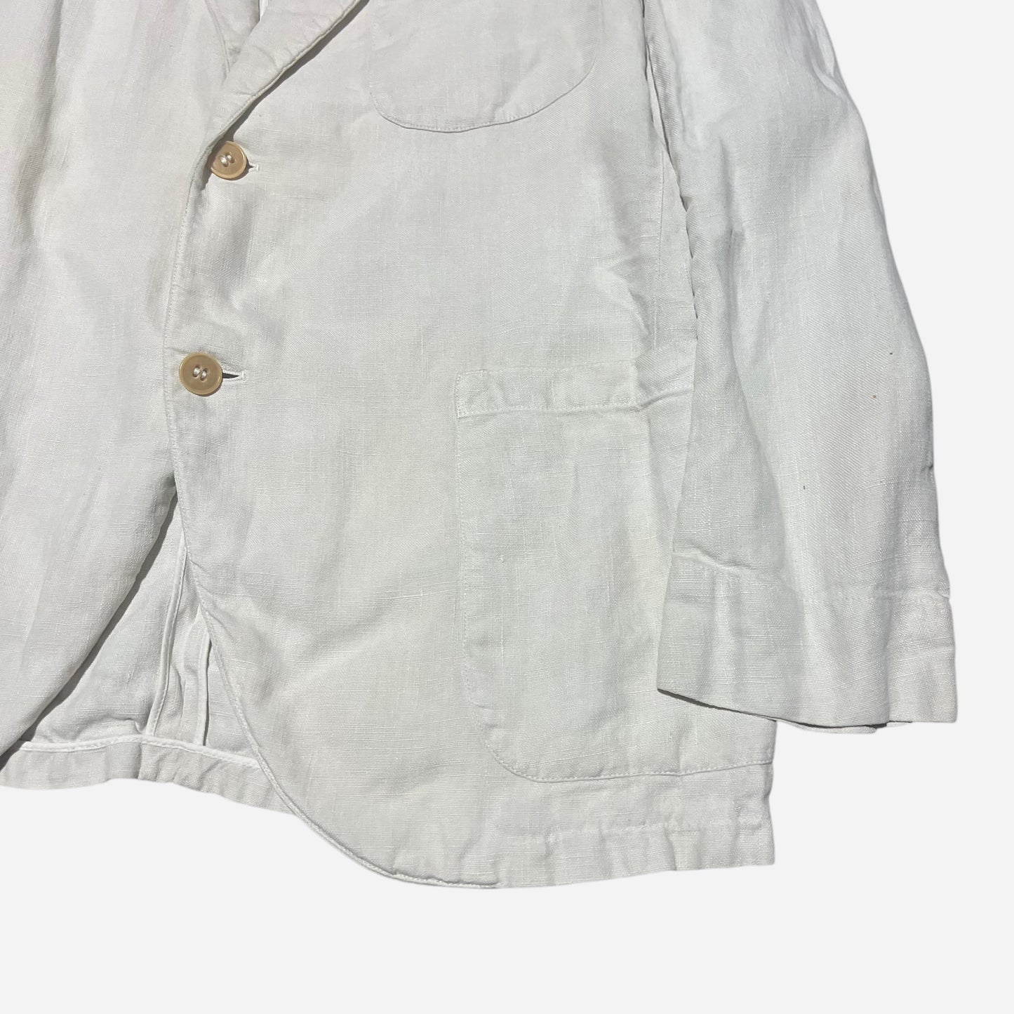 1920s 1930s White linen sack cut summer jacket (S/M)