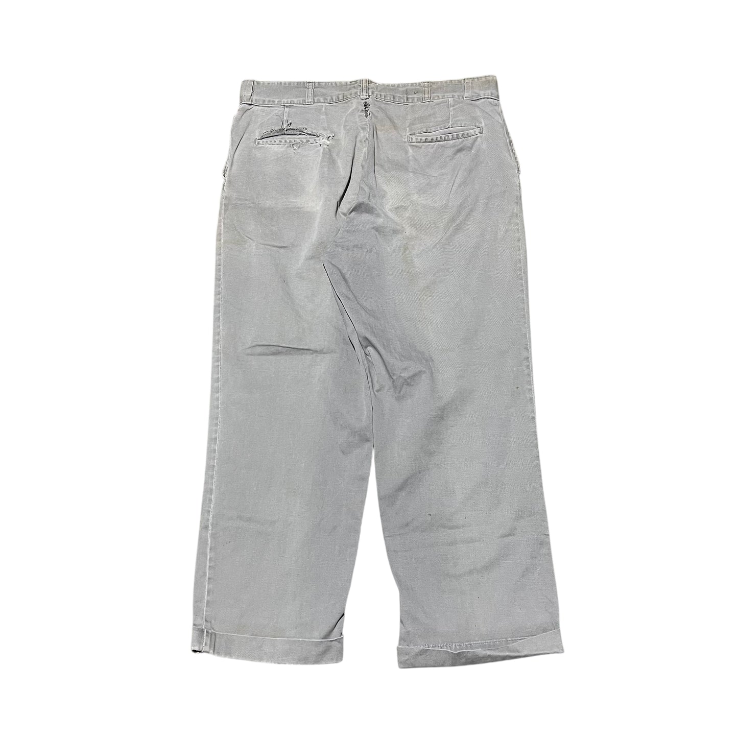 1950s Big Dad sail cloth gray chino work pants (36w)