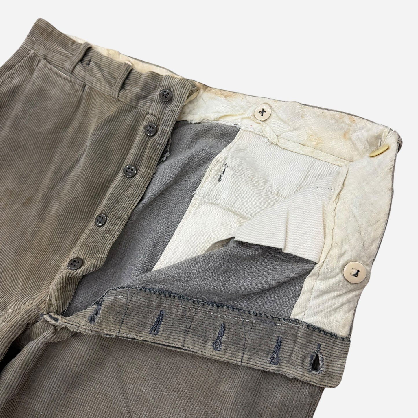 1940s Corduroy button fly work pants (34w)