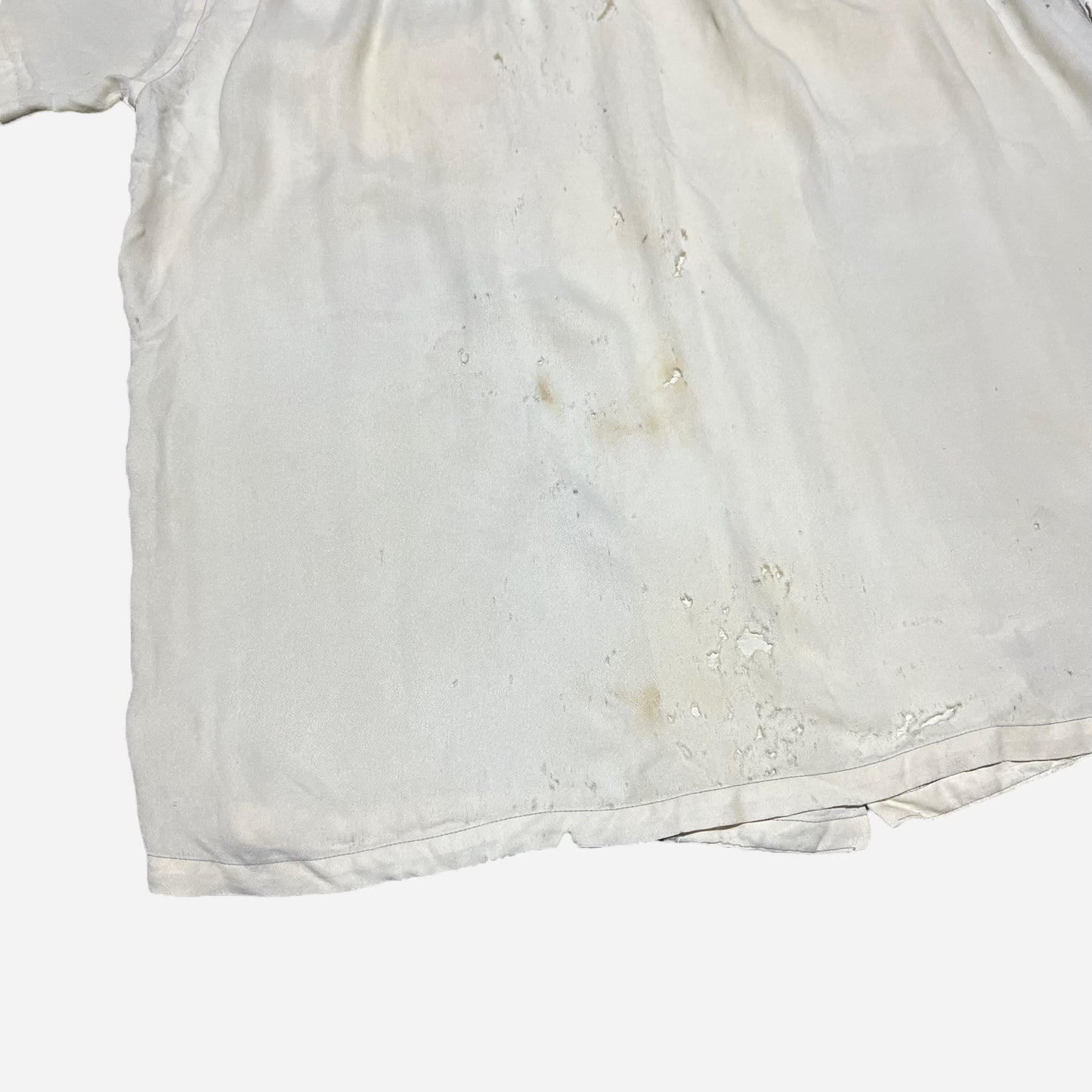 1950s Pilgrim white nylon loop collar shirt (M)