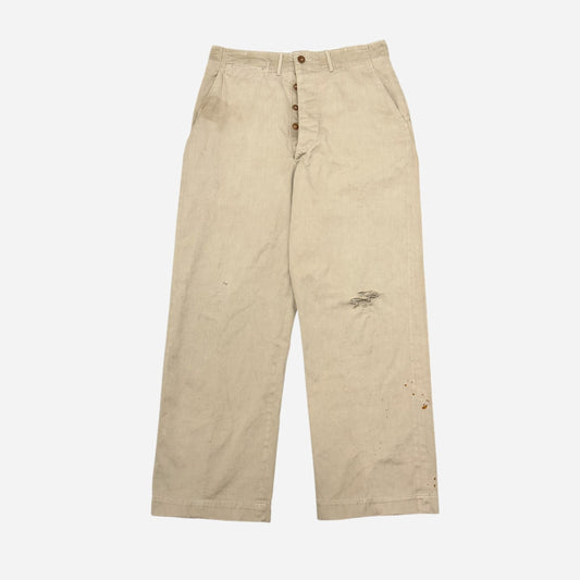 1940s WWII US Army button fly khaki chino pants (32w)