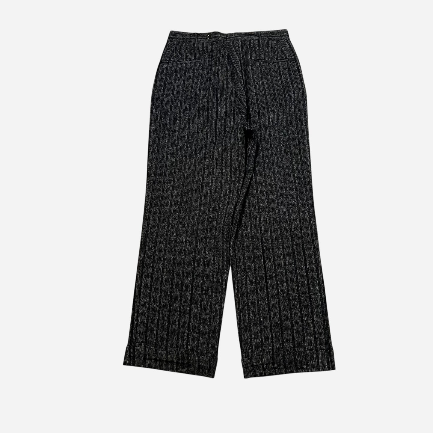 1930s Double button salt & pepper striped wool pants (31w)