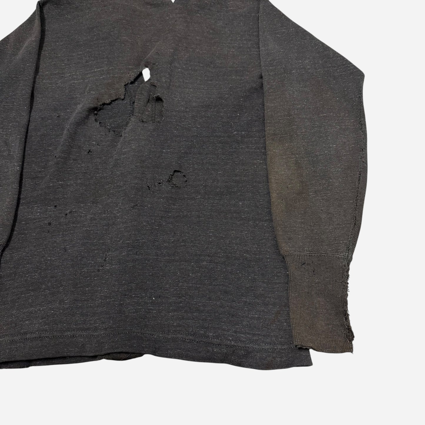 1940s Cotton salt & pepper distressed cardigan (L)