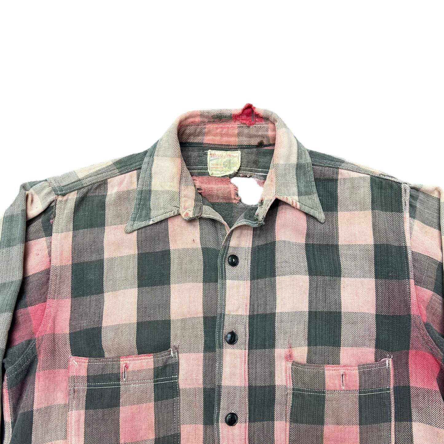 1930s Faded plaid work flannel (M/L)