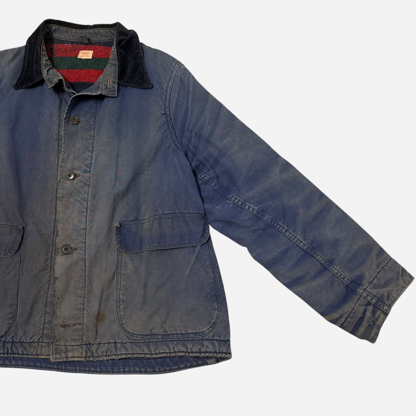 1950s Hercules blue sun faded cotton work jacket (L)