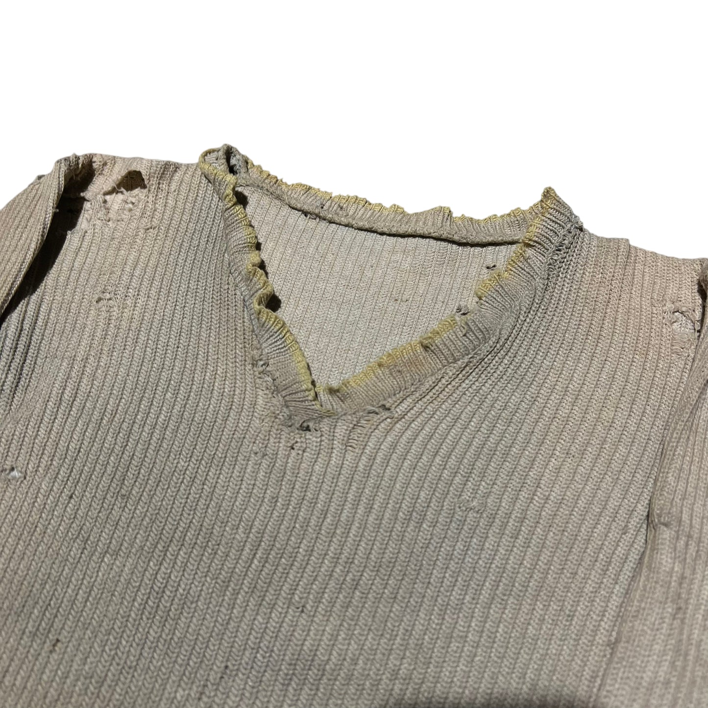 1920s Sun faded light blue repaired knit sweater (XXS)