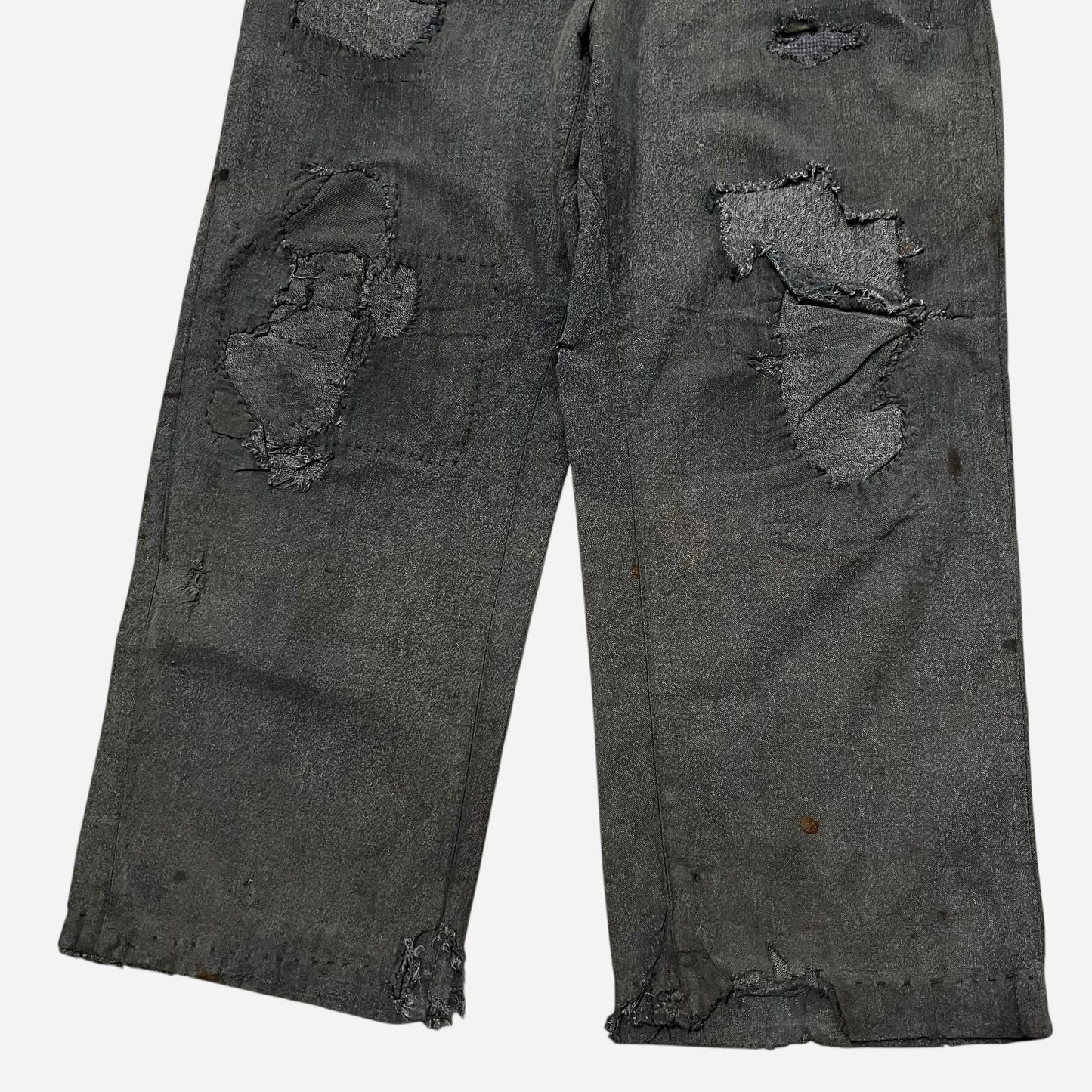 1950s Heavily repaired salt & pepper pants (37w)