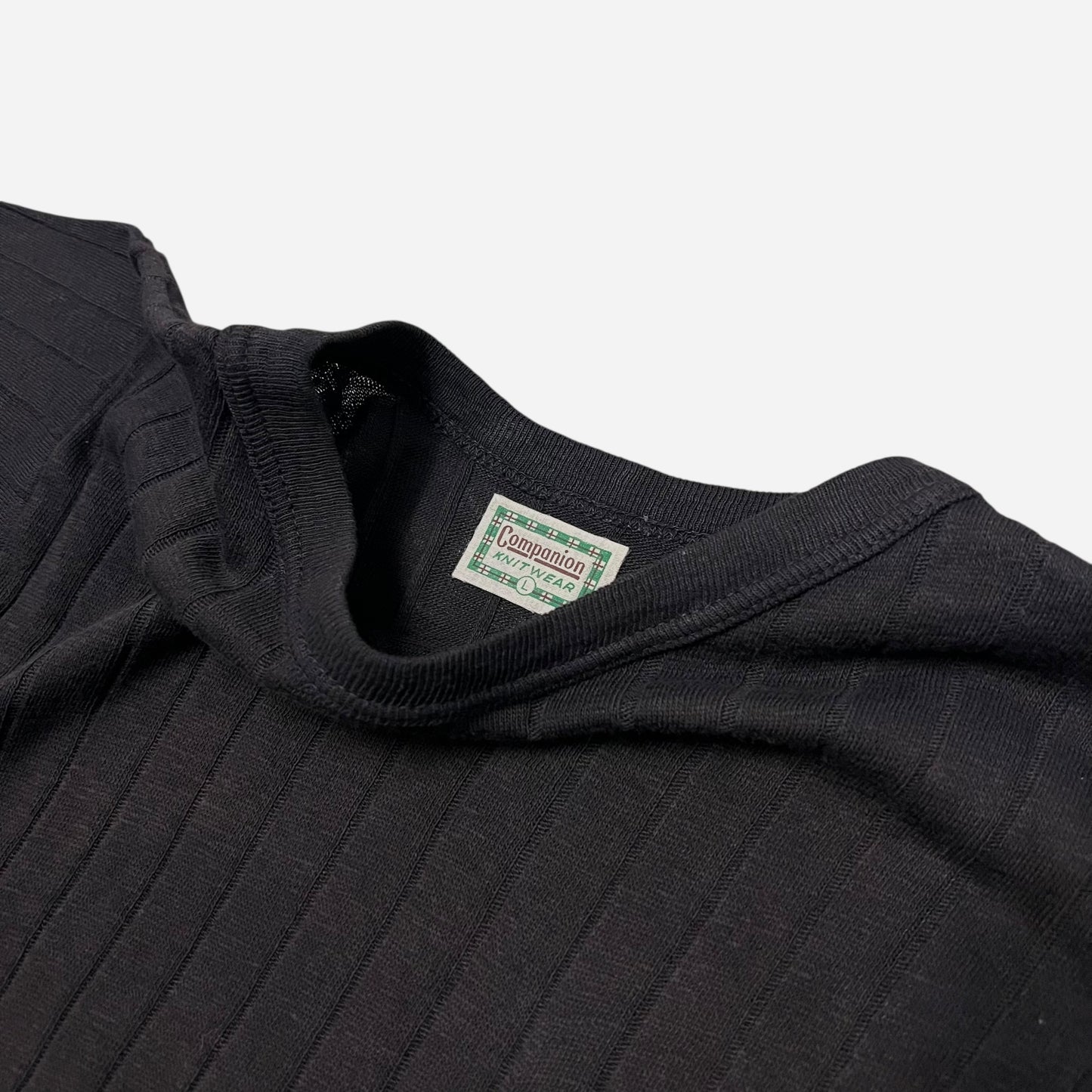 1950s Champion black cotton ribbed pocket t shirt (S/M)