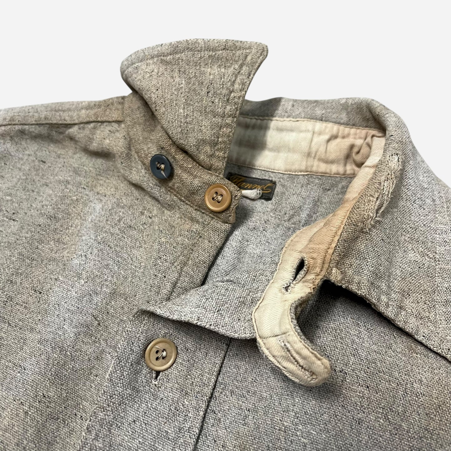 1930s Wool chinstrap flannel work shirt (L)