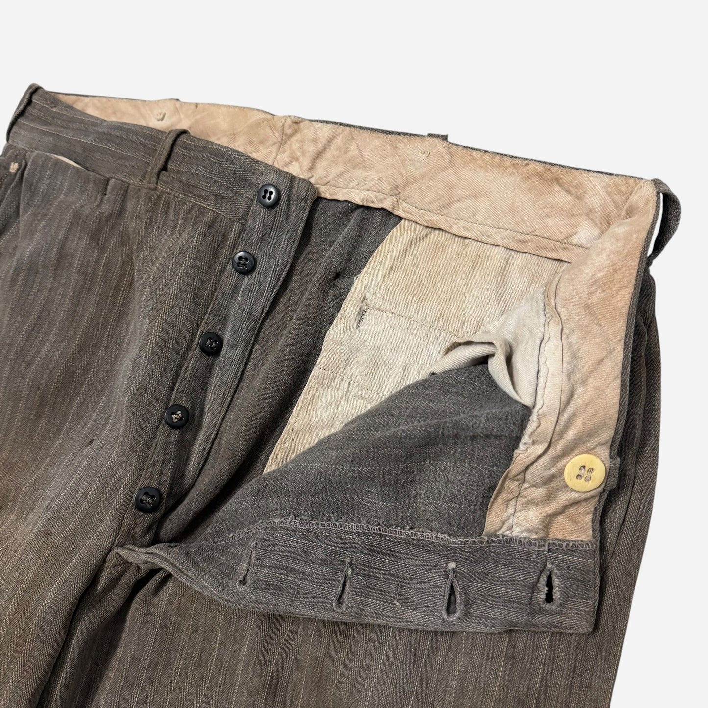 1950s Lee striped salt & pepper cotton button fly work pants (36w)
